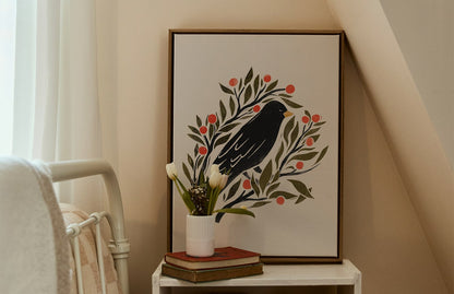 Blackbird & Red Berries, Poster
